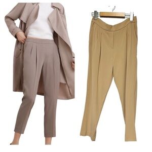 Aritzia Babaton Conan Pants Cropped Slim-leg Trousers in Tan Size 6